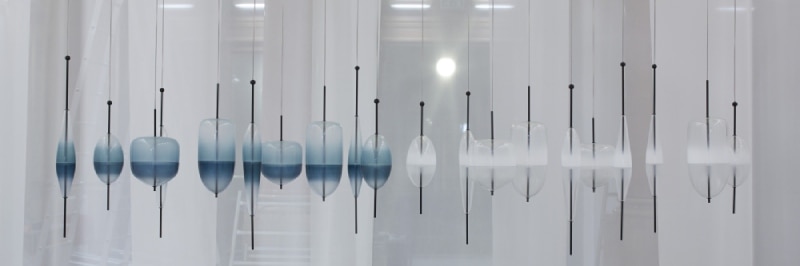 The complete range of Flow[T] pendant lights, designed by Nao Tamura for Wonderglass.