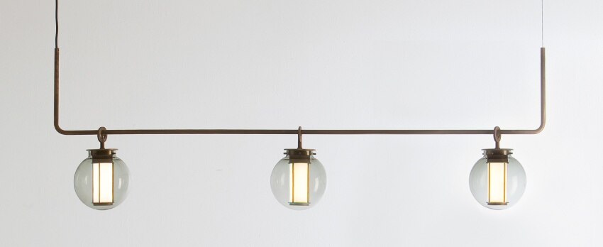 Bai Chandelier III linear suspension light, designed by Neri & Hu Design for Parachilna.