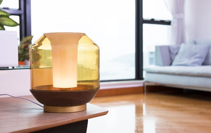 Lateralis table light, designed by Ben McCarthy for Innermost, in a private residence in Hong Kong.