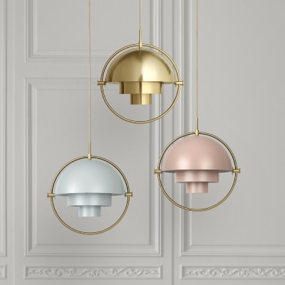 A trio of Gubi's Multi-Lite pendant lights, designed by Louis Weisdorf