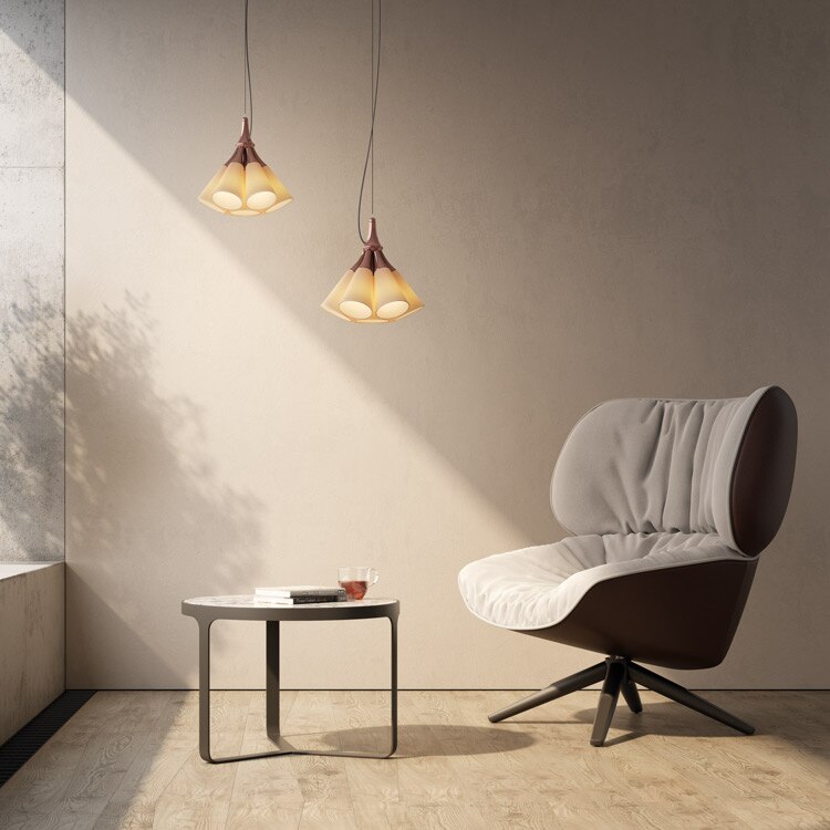 A pair of Jamz cluster suspension lights illuminate a quiet reading area.