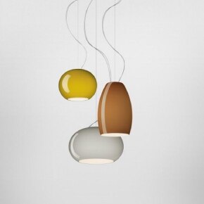 A rendering of the three Buds suspension diffuser shapes and finishes in a cluster.