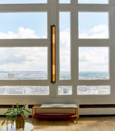 In the Tube 360 wall light, designed by Dominique Perrault & Gaëlle Lauriot-Prévost, installed in a LightForm customer's project, overlooking a city from above.