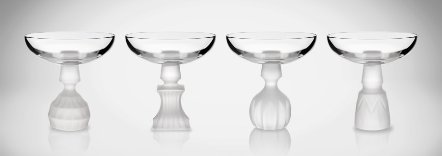 Lee Broom's Half Cut champagne glasses.