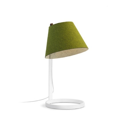 Lana table lamp from Pablo, with the moss green colour option for the felt shade.