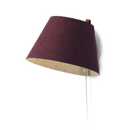 Lana wall sconce from Pablo, with the plum colour option for the felt shade.