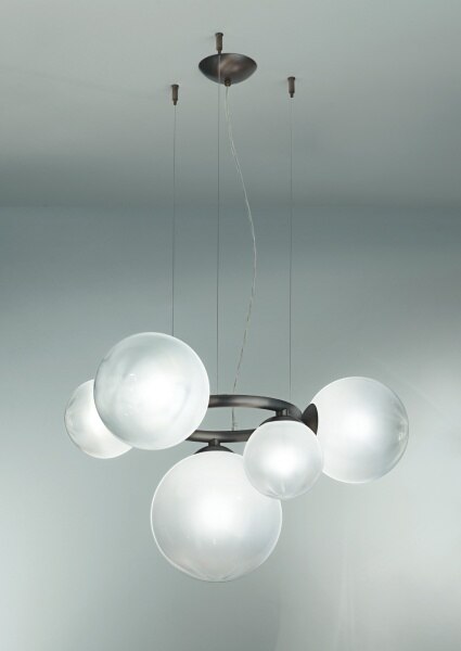 Puppet Ring pendant light, designed by Romani Saccani Architetti Associati for Vistosi