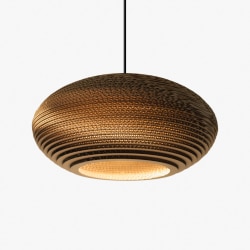 Scraplight Disc 16 pendant from Graypants in natural finish