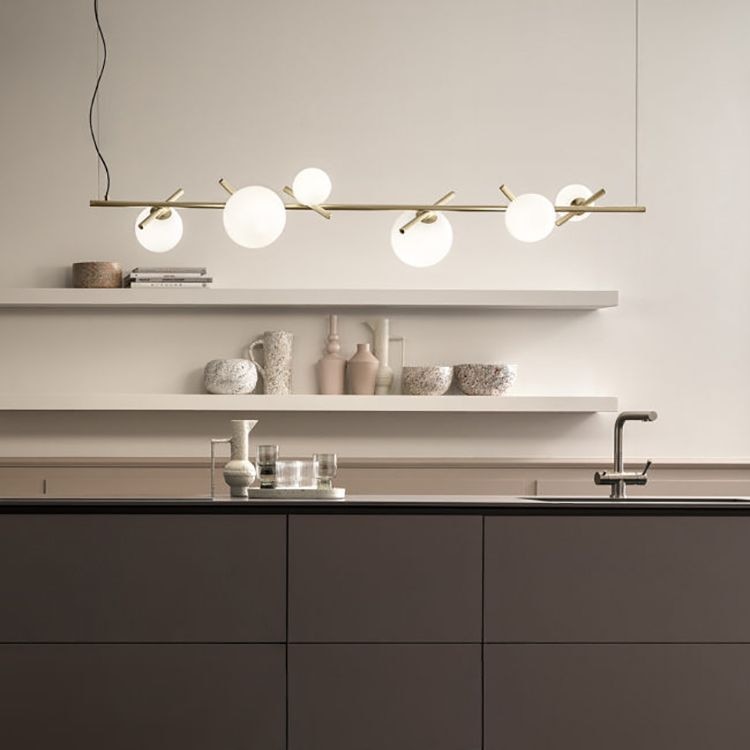 Posy Linear 6 Suspension from Masiero, designed by Sara Moroni