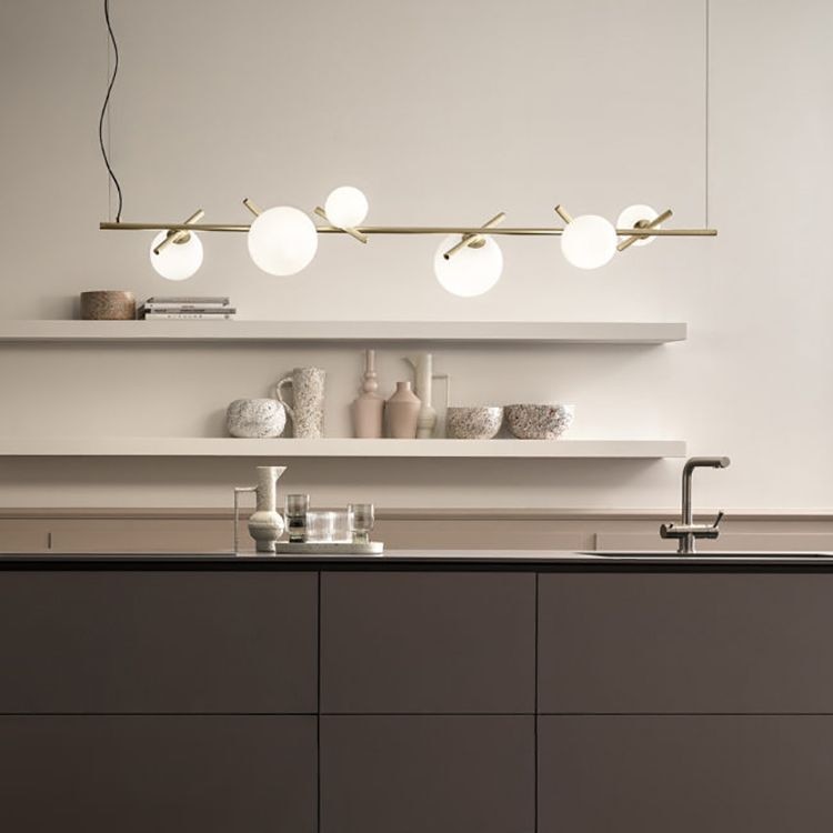 Posy Linear 6 Suspension from Masiero, designed by Sara Moroni