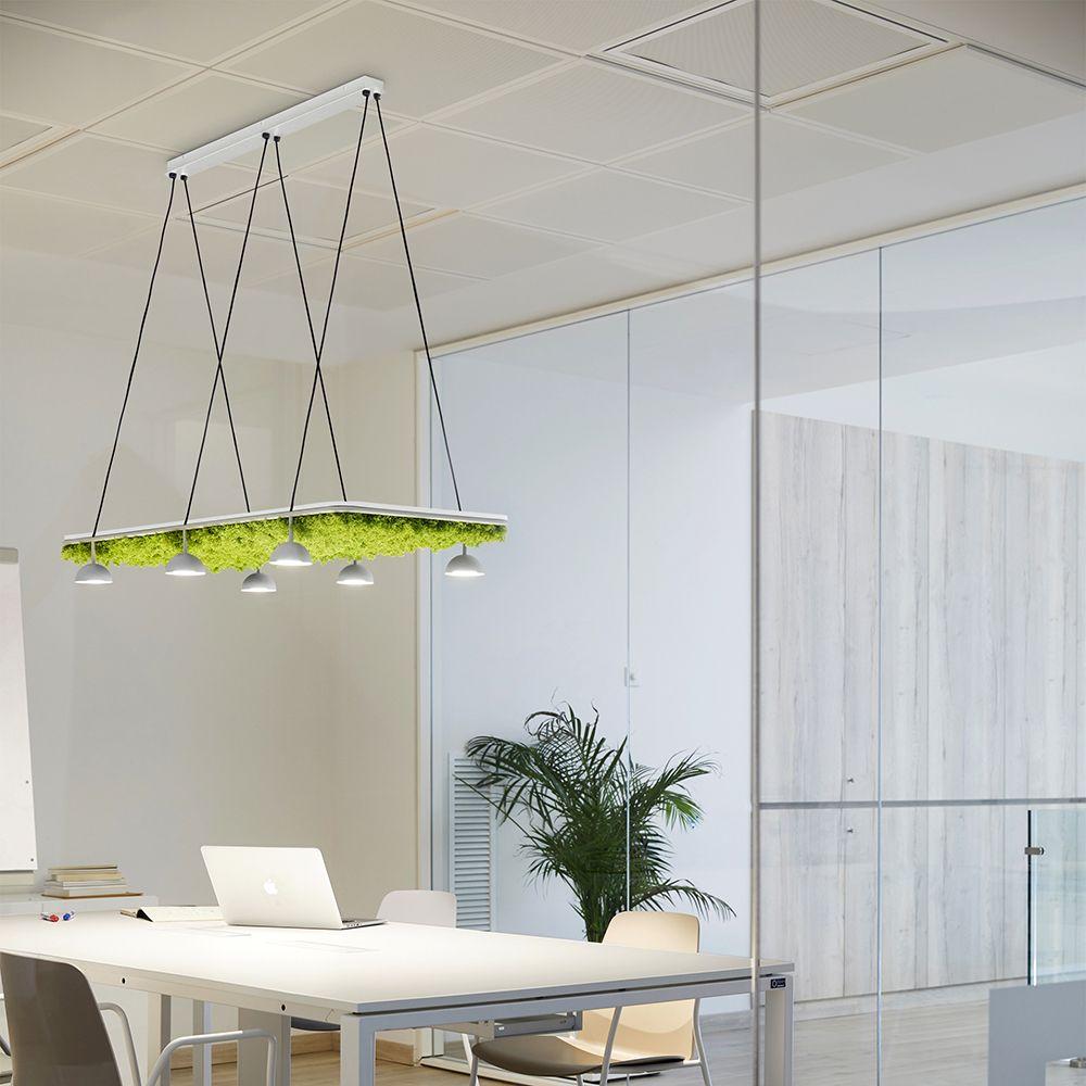 The Cupolina Collection from Estiluz features an optional accessory that incorporates artificial greenery that enhances both aesthetics and acoustics. ​Crafted from 60% recycled PET bottles, this panel not only exemplifies sustainable design but also boasts efficiency in reducing ambient noise.