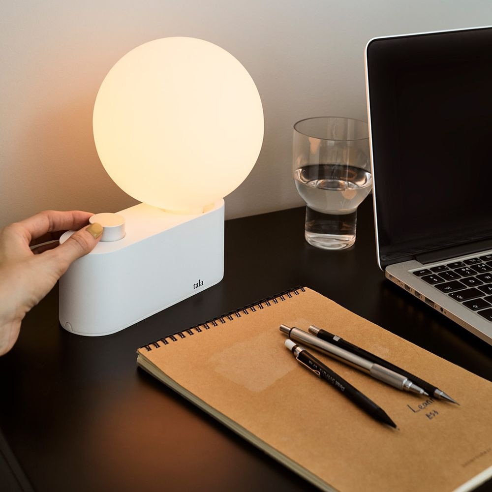 Tala’s selection of luminaires, like the Alumina Table/Wall Lamp, all feature dim-to-warm technology that reflect the natural light rhythms of dawn and dusk.