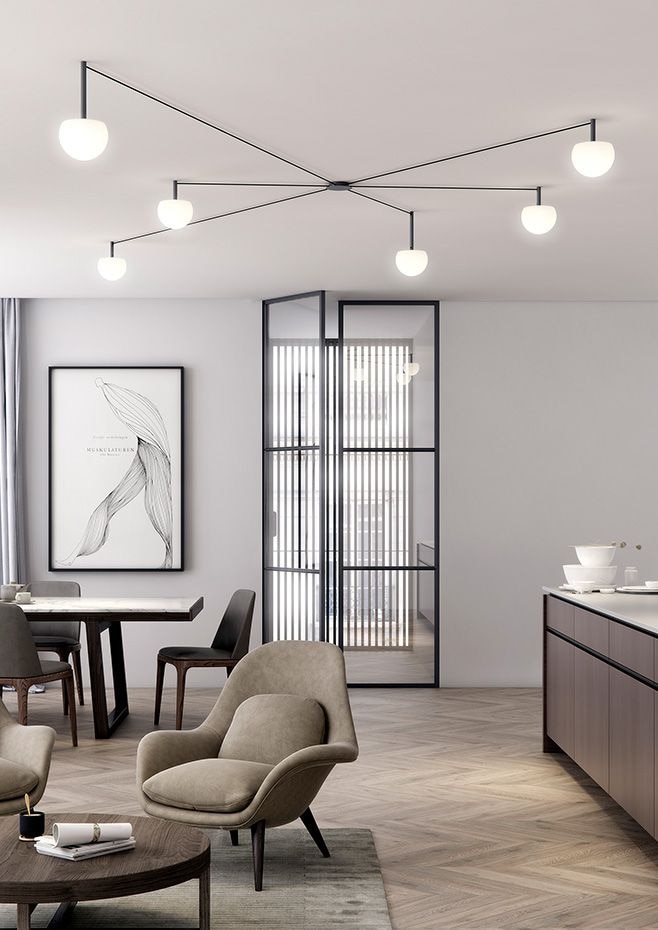 The Circ Chandelier adds warmth and comfort to a meeting room; the Portable and Floor versions make a patio lounge area cozier.