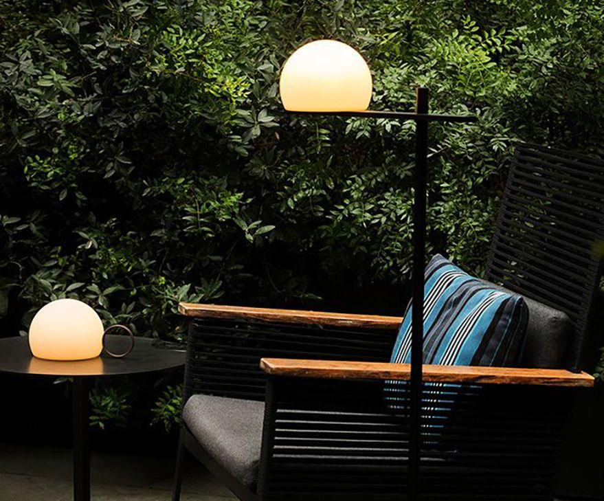 The Circ Chandelier adds warmth and comfort to a meeting room; the Portable and Floor versions make a patio lounge area cozier.