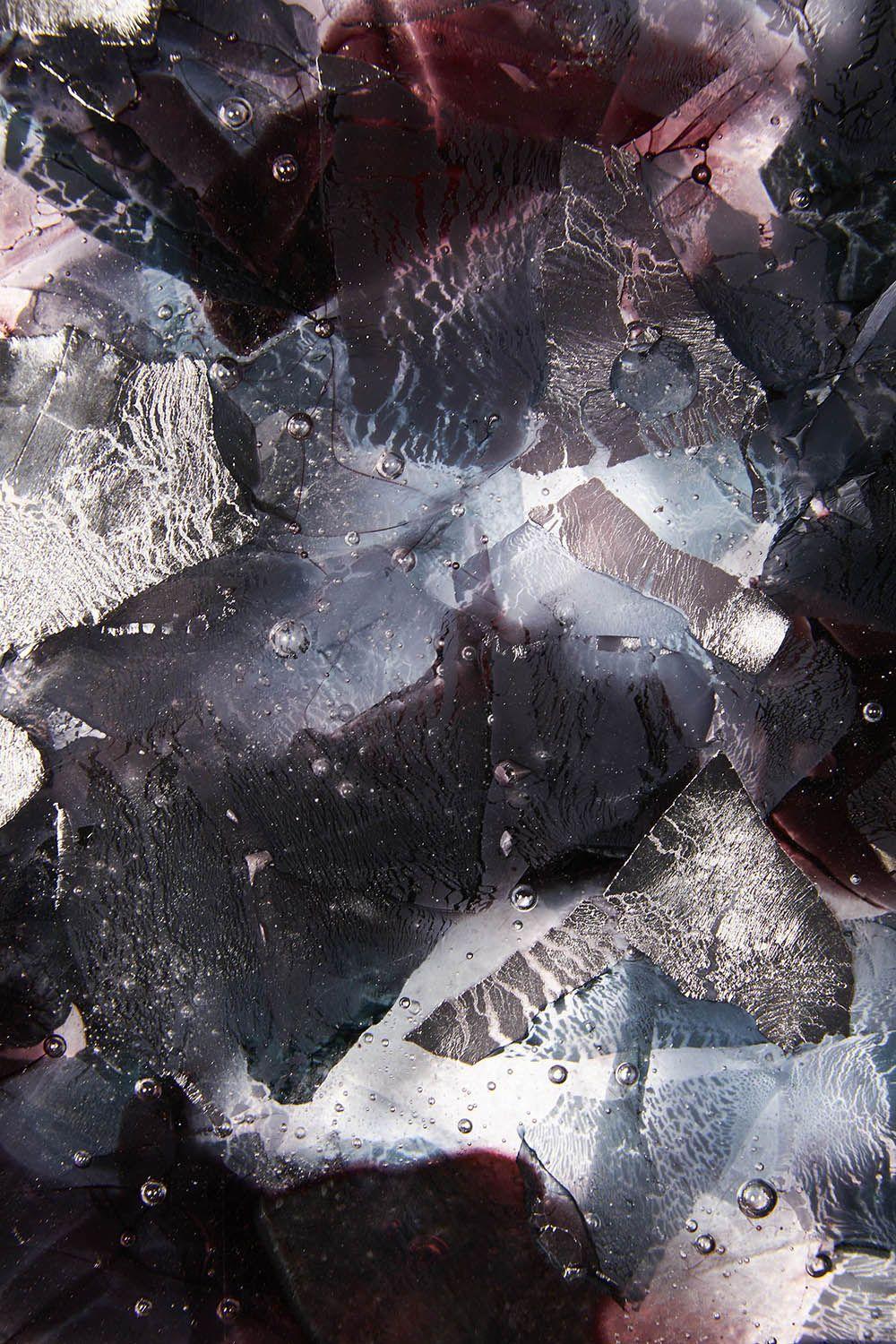 Close-up details of Fragmentglass panels that make up the Fragments Collection