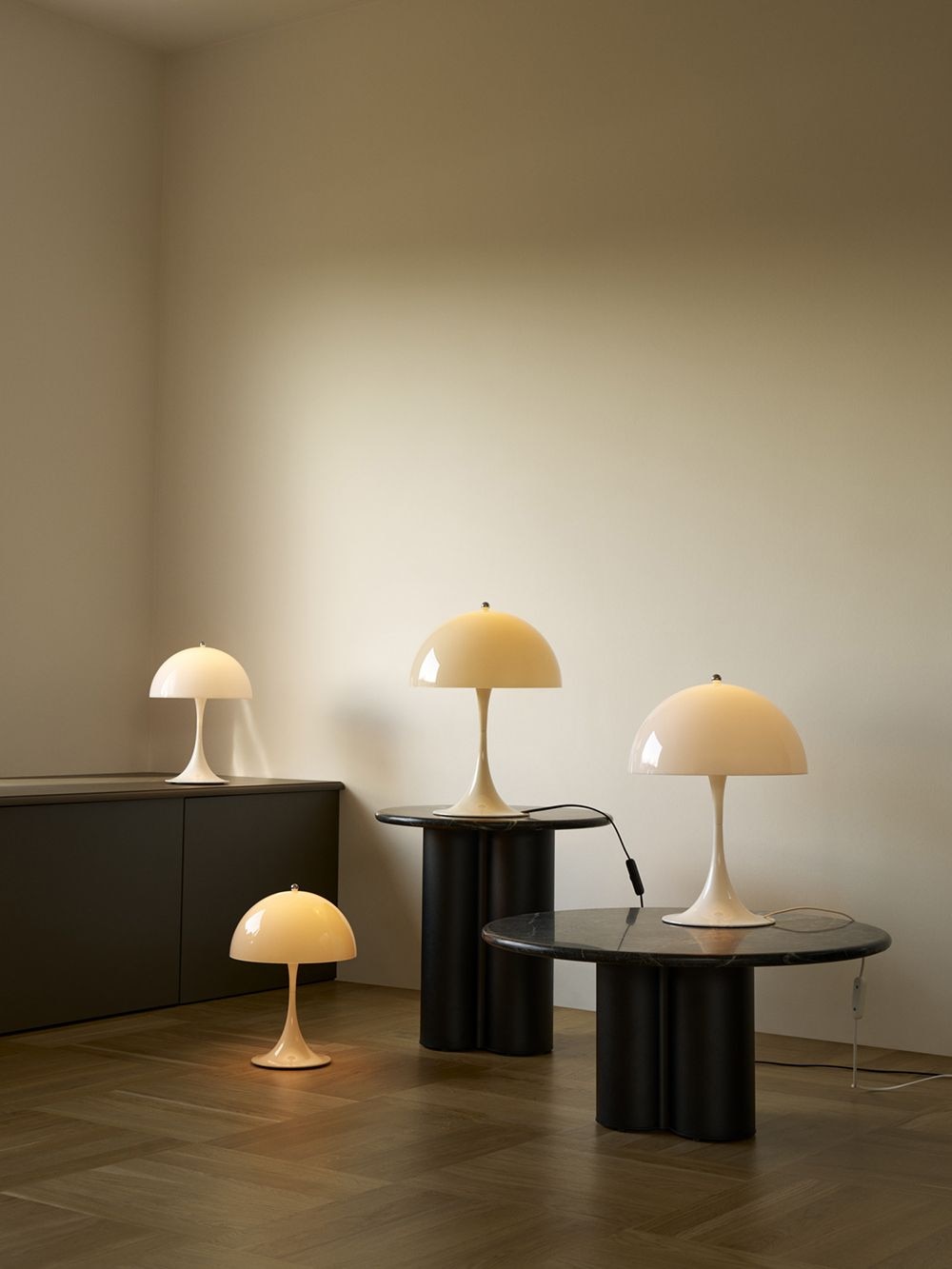 Panthella series of lights, designed by Verner Panton for Louis Poulsen