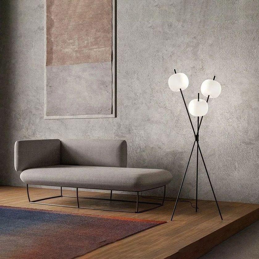 Kushi Floor Lamp (left); Kushi Table Lamps (right)