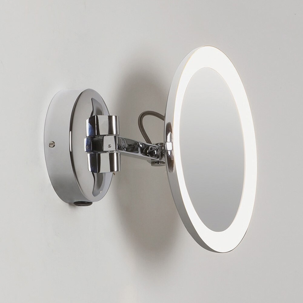 Mascali Wall Lights in matte black (left) and polished chrome (right).