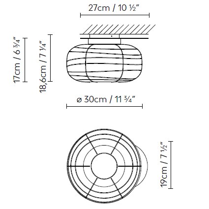 Misko C/W15 Ceiling/Wall Dimensions