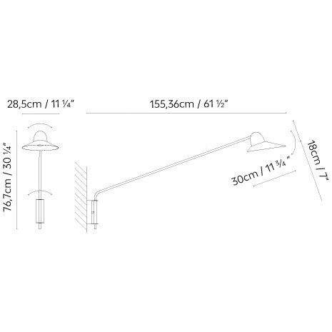 Speers Arm W 1L Wall Dimensions