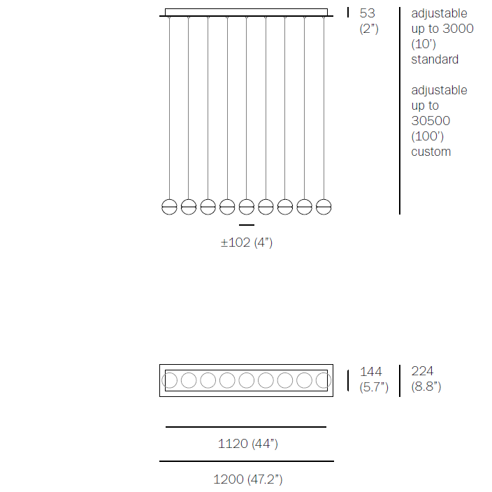 14.9 Linear Suspension Dimensions