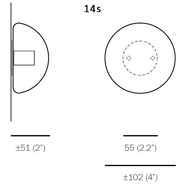 14s/sp Outdoor Ceiling/Wall Dimensions