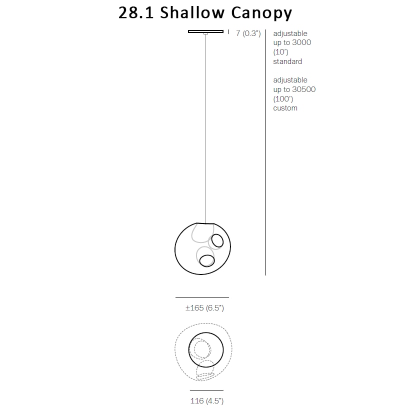 28.1 Suspension (Clear Pendant) Dimensions