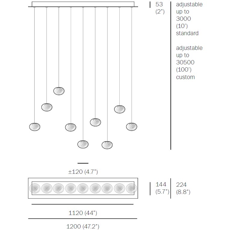 84.9 Linear Suspension Dimensions