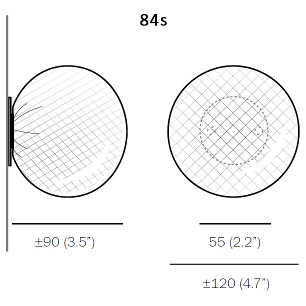 84s/sp Outdoor Ceiling/Wall Dimensions