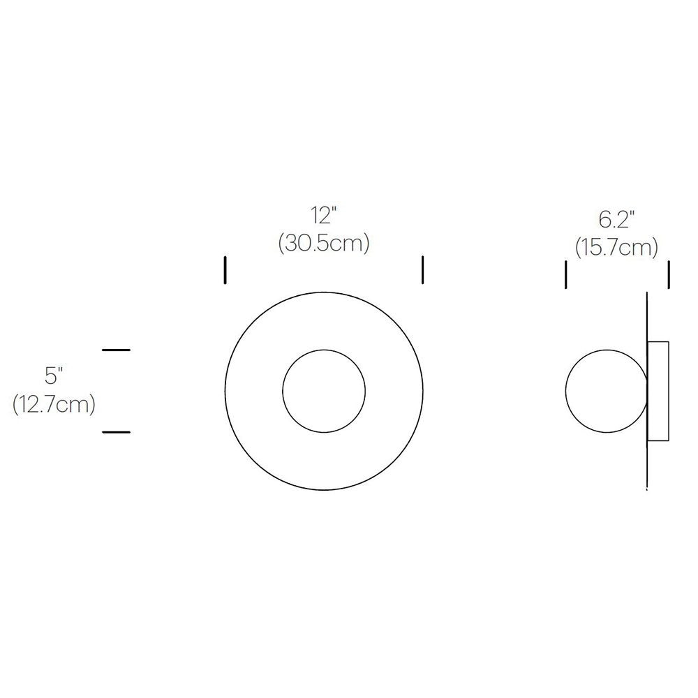 Bola Disc Flush Ceiling/Wall Dimensions