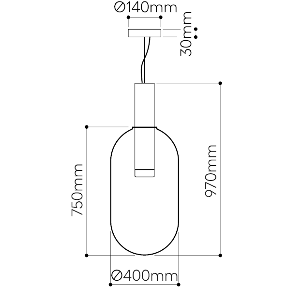 Phenomena Pendant Capsule Suspension Dimensions