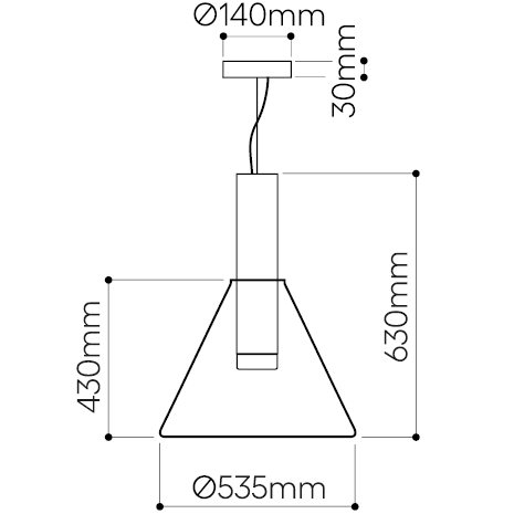 Phenomena Pendant Cone Suspension Dimensions