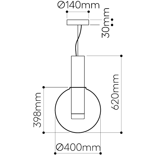 Phenomena Pendant Small Ball Suspension Dimensions