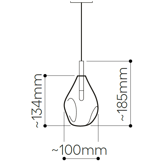 Soap Mini Pendant Suspension Dimensions