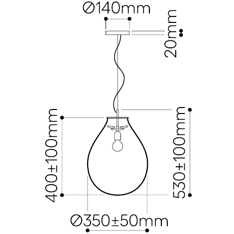 Tim Pendant Suspension Dimensions