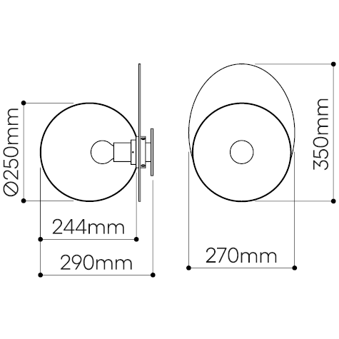 Umbra Ceiling/Wall Dimensions