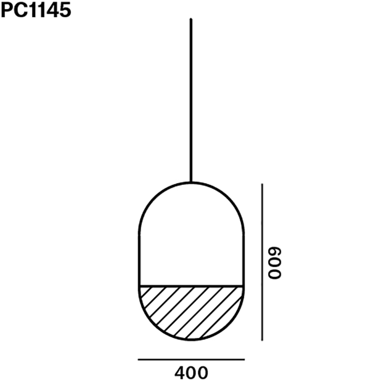 Geometric Oval 1/3 Bottom Suspension Dimensions