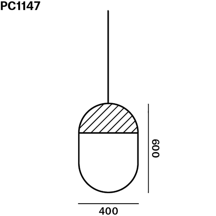 Geometric Oval 1/3 Top Suspension Dimensions