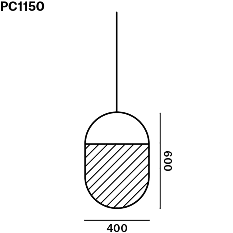 Geometric Oval 2/3 Bottom Suspension Dimensions