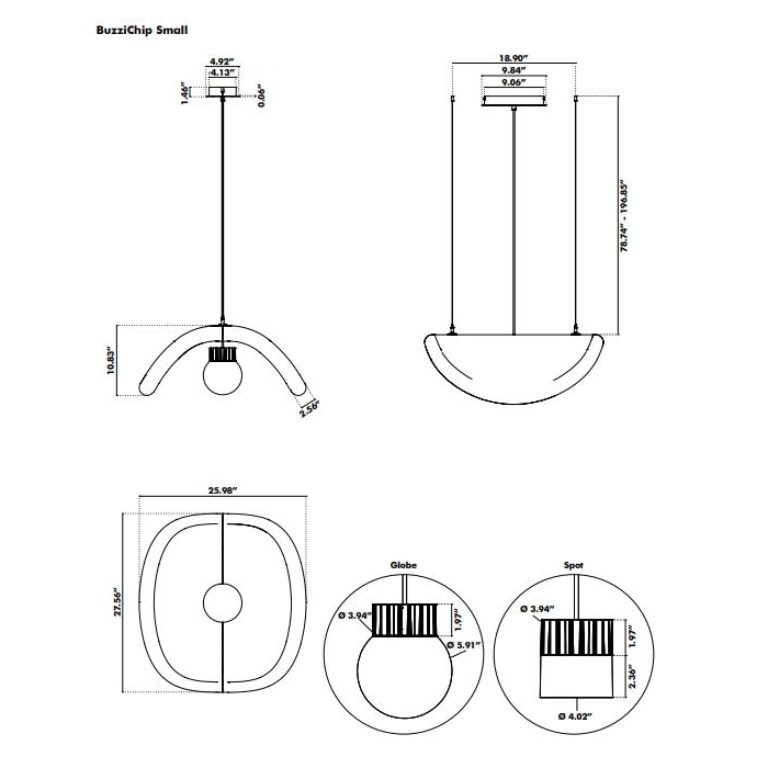 BuzziChip Small Suspension Dimensions