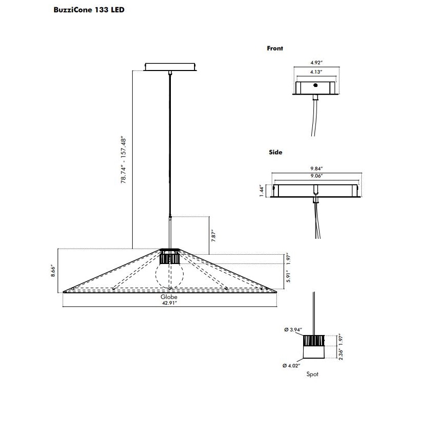 BuzziCone Suspension Dimensions