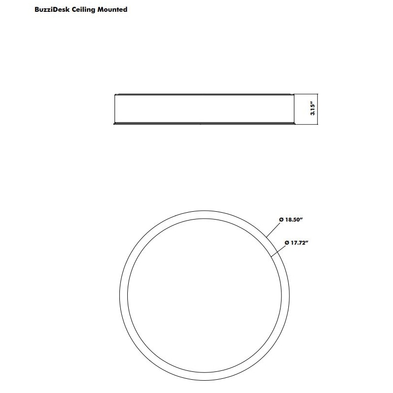 BuzziDisk LED Ceiling Dimensions