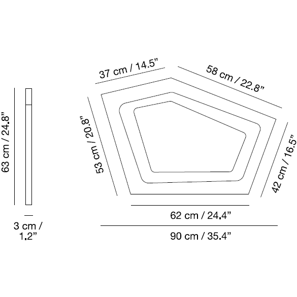 Nura Ceiling/Wall Dimensions