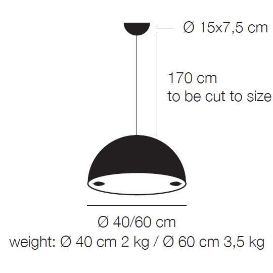 Stchu-Moon 02 LED Suspension Dimensions