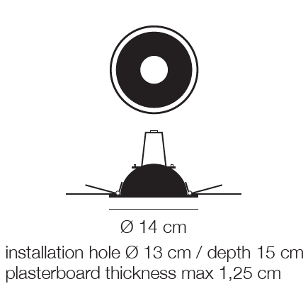 Stchu-Moon R Recessed Ceiling/Wall Dimensions