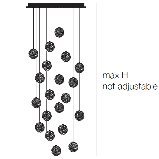 Sweet Light Chandelier Suspension Dimensions
