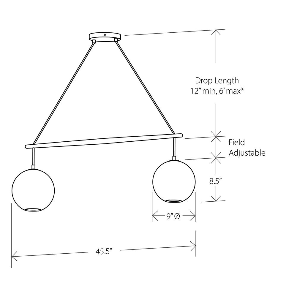 Miro Linear Pendant Suspension Dimensions