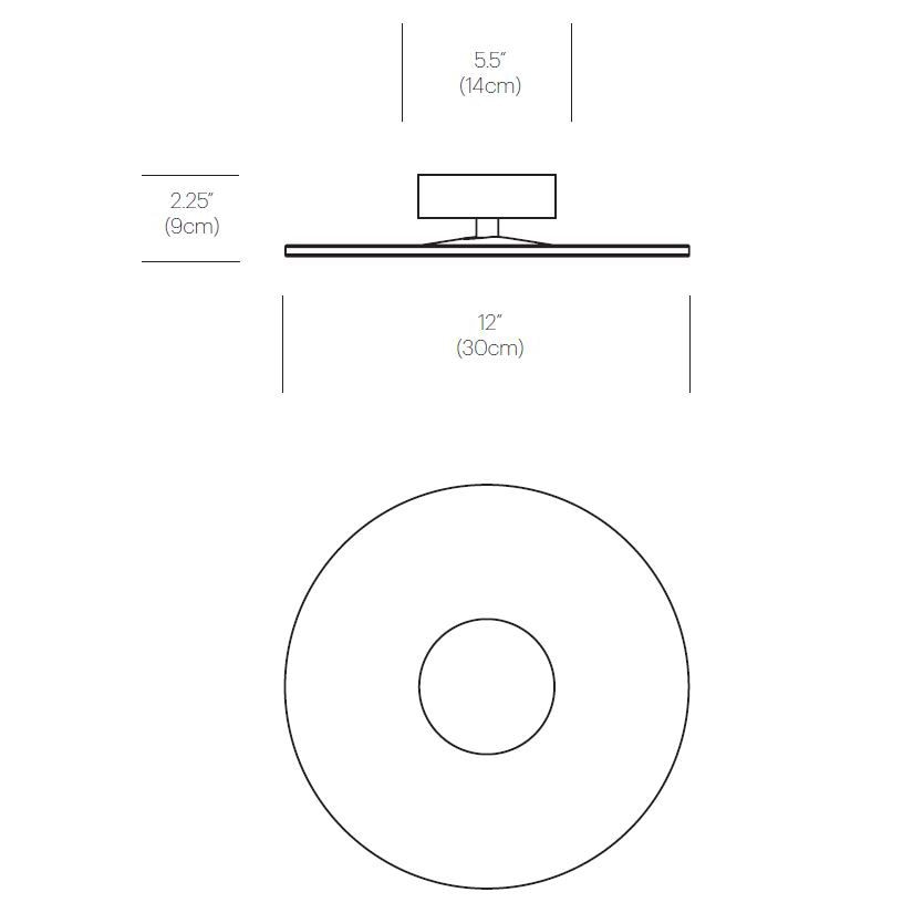 Circa Flush Ceiling/Wall Dimensions