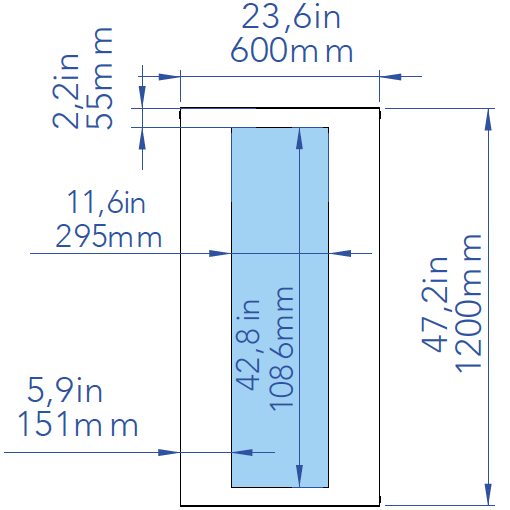 CoeLux Long Sky Ice Recessed Ceiling Dimensions