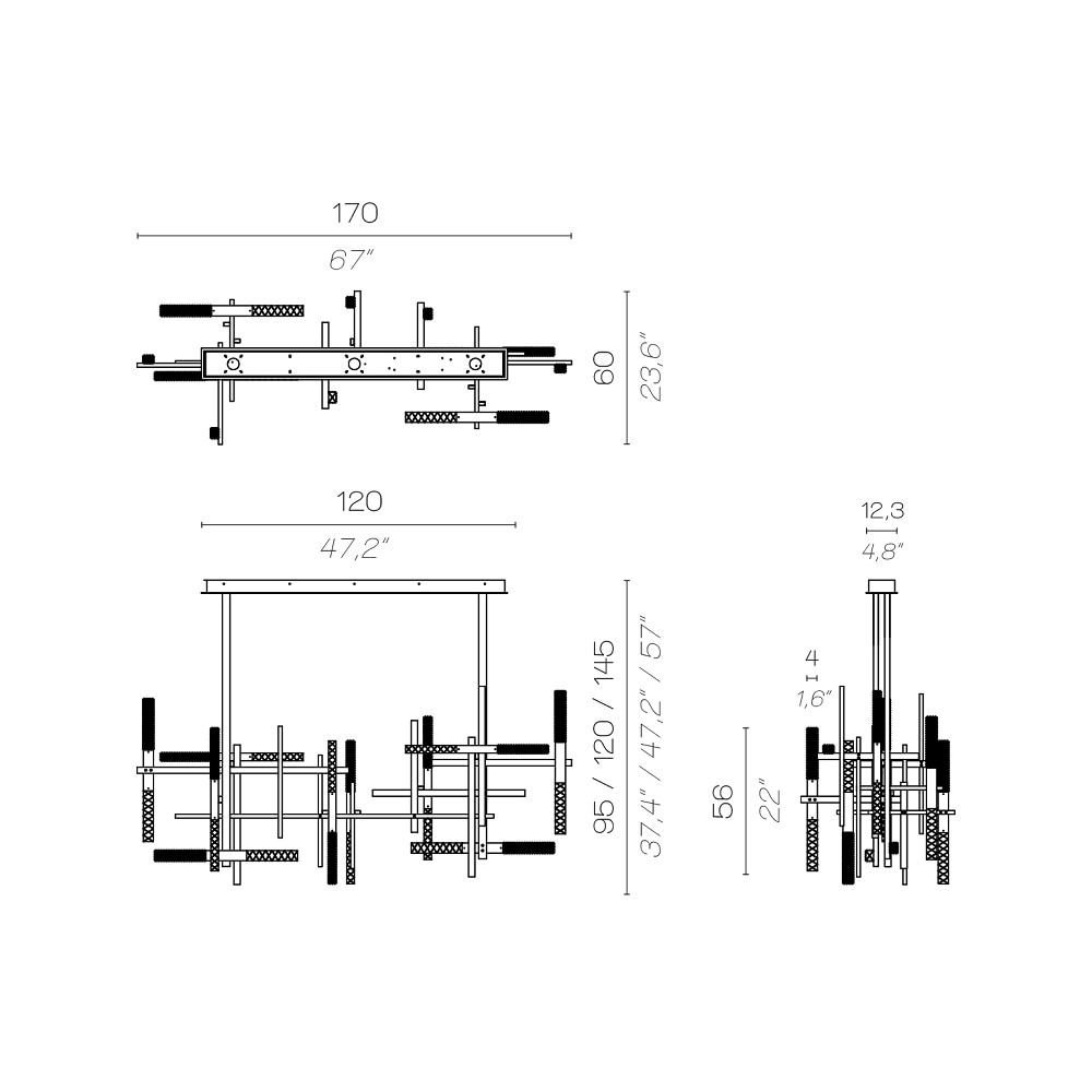 Mikado SO Double Suspension Dimensions